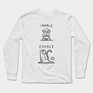 Inhale Exhale Monkey Long Sleeve T-Shirt